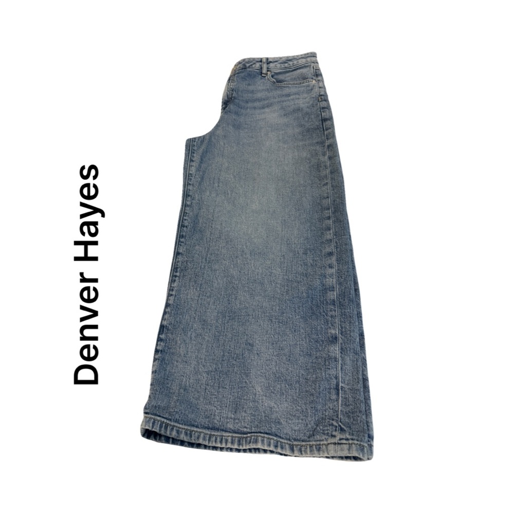 Denver Hayes light denim wide leg cropped size 16 jeans